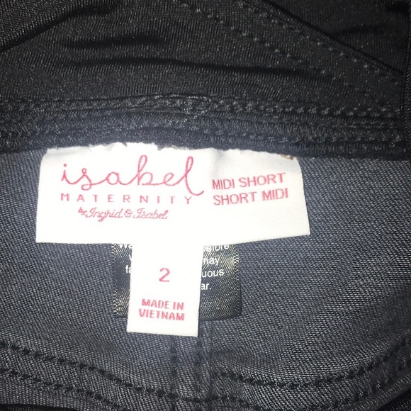 NWOT Isabel Maternity black denim cutoff shorts 2 - Picture 3 of 3